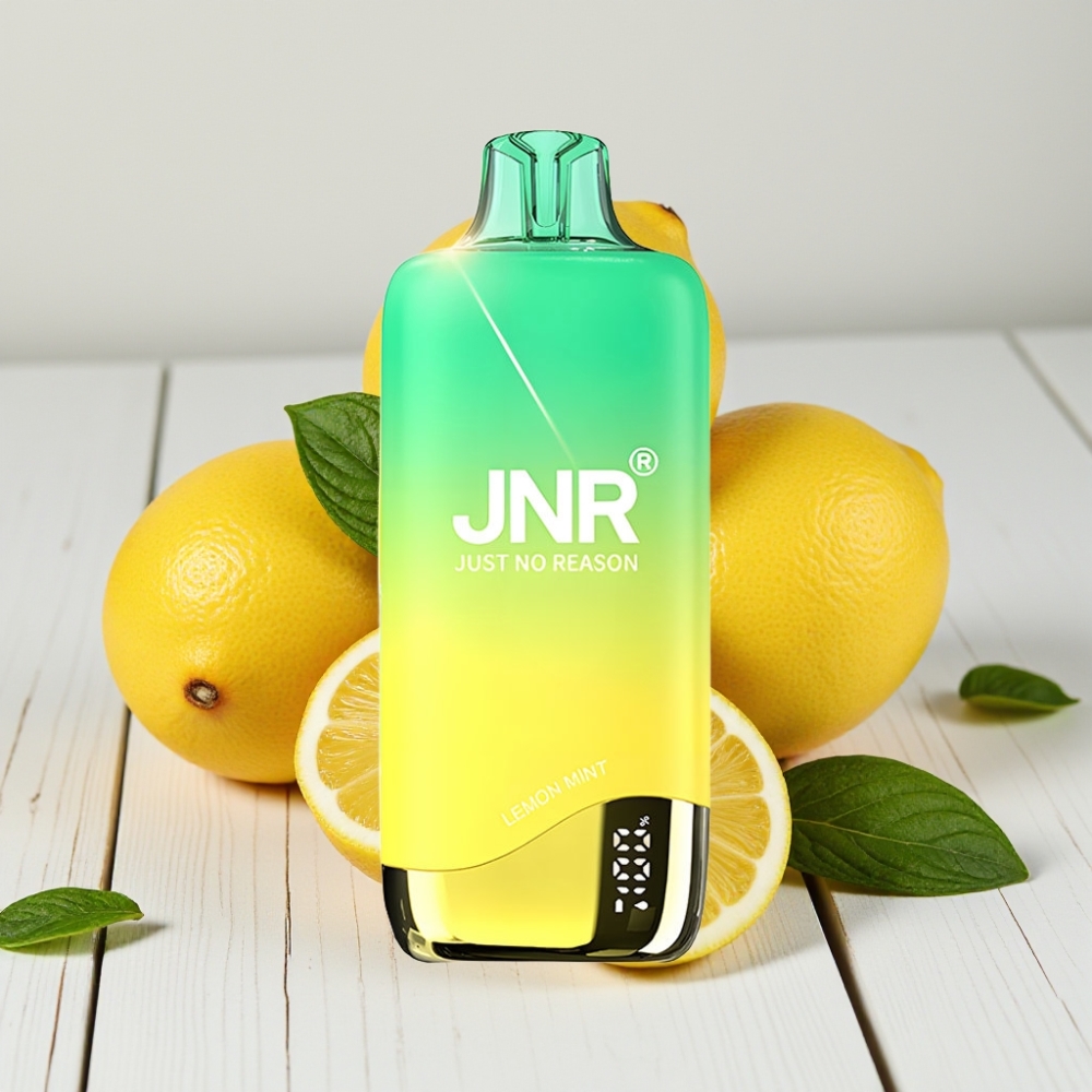 JNR Rainbow 10500 Puffs Vienkartinis Veipas Citrinos Mėta – 10500 Pufų, 18ml, 0.8Ω