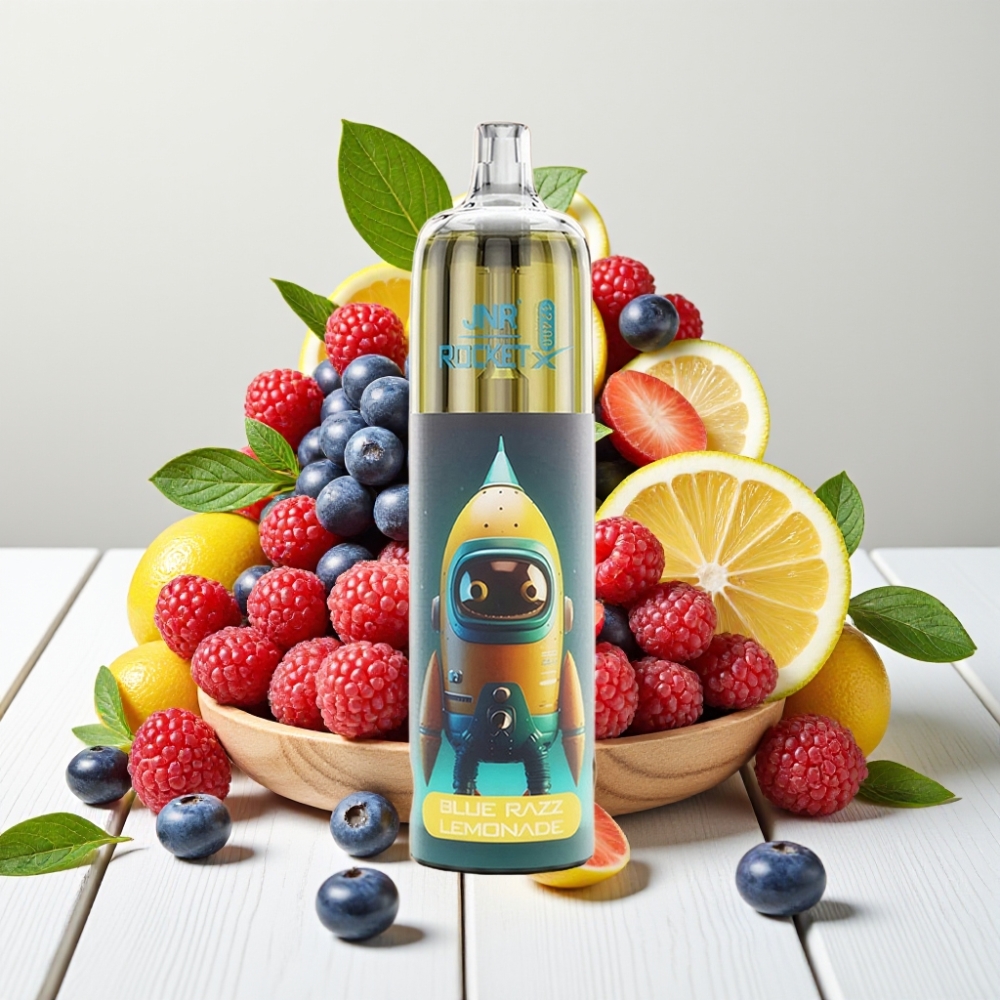 JNR Rocket-X 12400 Pūsų Vienkartinis Veipas Mėlynų Braškų Limonadas | 850mAh, 25ml, Type-C