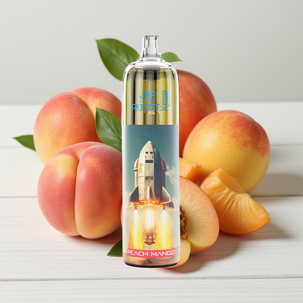 JNR Rocket-X 12400 Puffs Vienkartinis Veipas Persikas Mango, 25ml, 850mAh, 1.2Ω