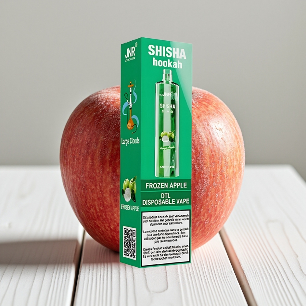 JNR Shisha Hookah 12000 Puffs Šaldyti Obuoliai, 750mAh, 24ml, 0.6Ω