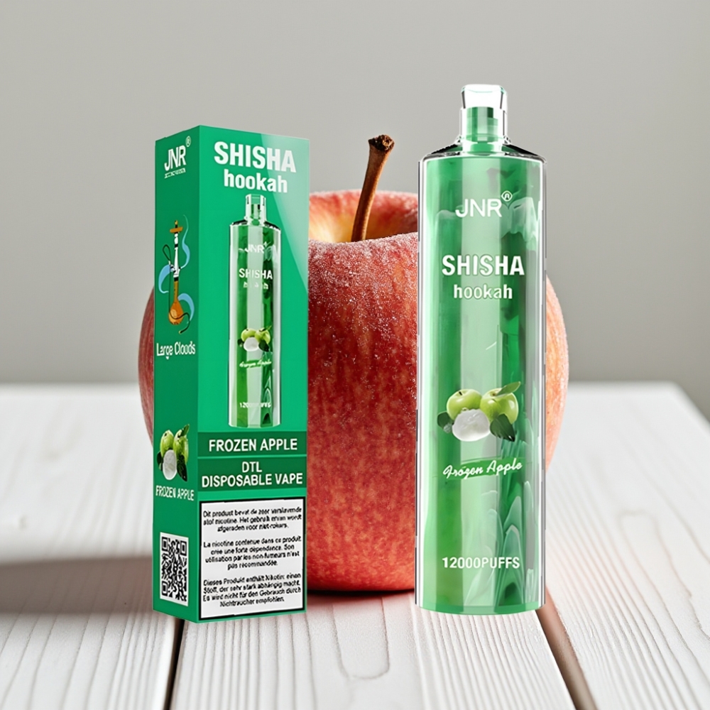 JNR Shisha Hookah 12000 Puffs Šaldyti Obuoliai, 750mAh, 24ml, 0.6Ω
