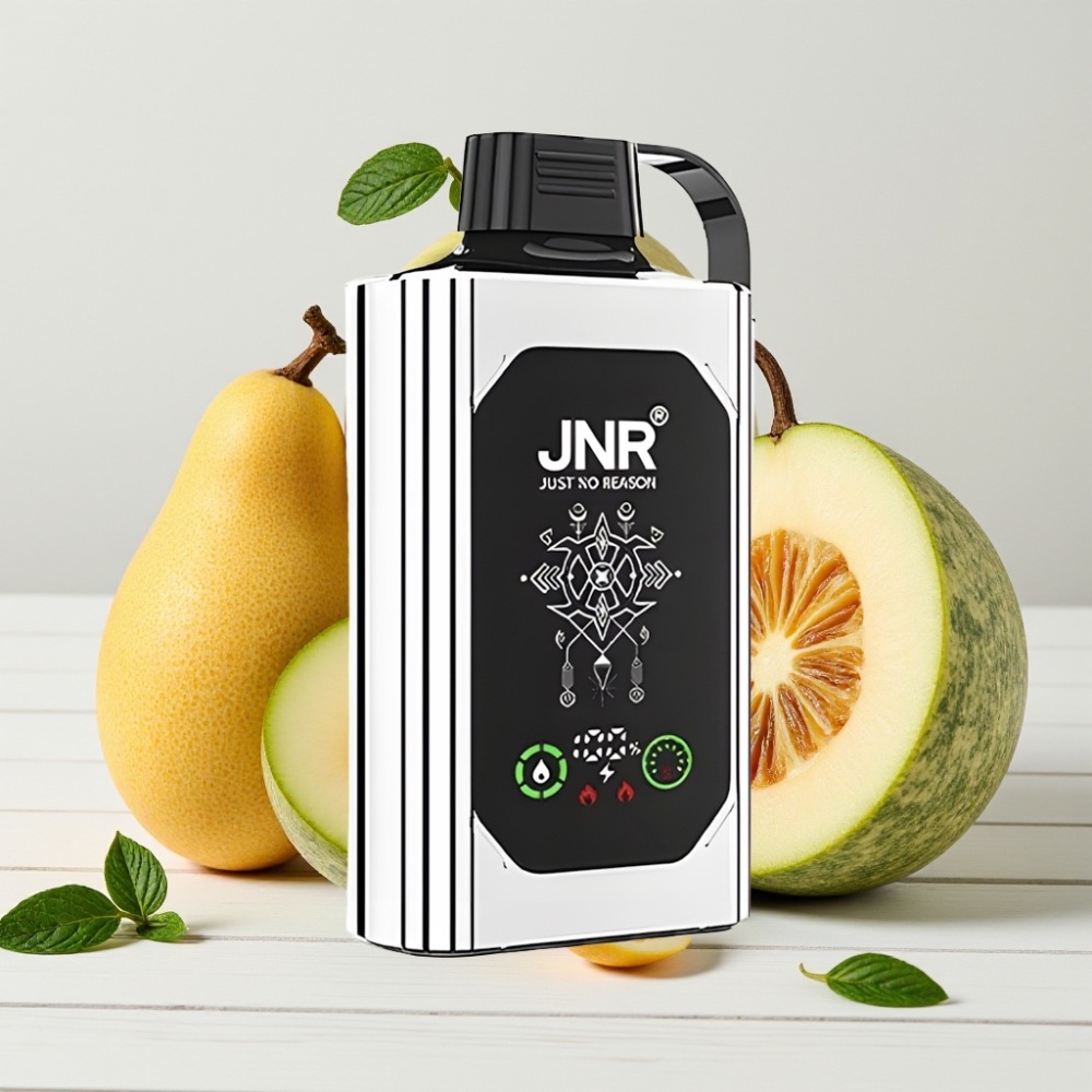 JNR Shisha Hookah Box 20500 Puffs Dvigubų Melionų Mėta, 1000mAh, Type-C, Dual Mesh Coil