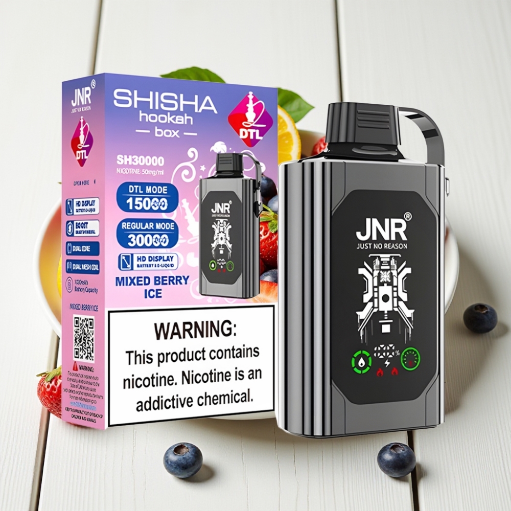 JNR Shisha Hookah Box 20500 Puffs Mišrios Uogos Ledas, 25ml, 1000mAh, Type-C