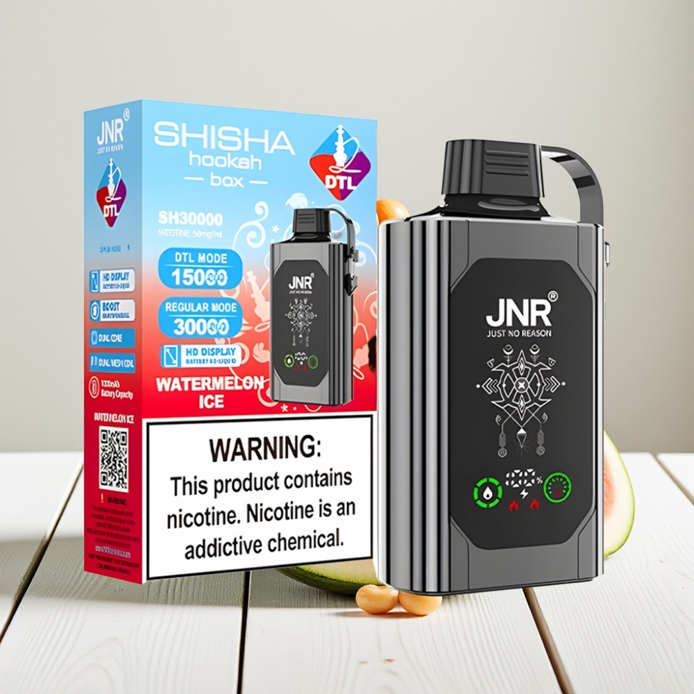 JNR Shisha Hookah Box 20500 Puffs Vienkartinis Veipas Arbūzas su Ledu, 25ml, 1000mAh, Type-C