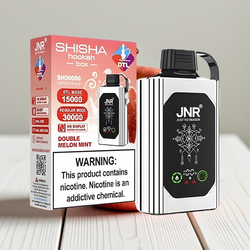JNR Shisha Hookah Box 20500 Puffs Vienkartinis Veipas Dviguba Obelė, 25ml, 1000mAh, Type-C
