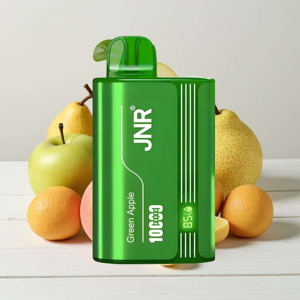 JNR Tank 10000 Puffs Vienkartinis Veipas Žalia Obolis Persikas Kriaušė | 650mAh, 20ml, Tipo-C