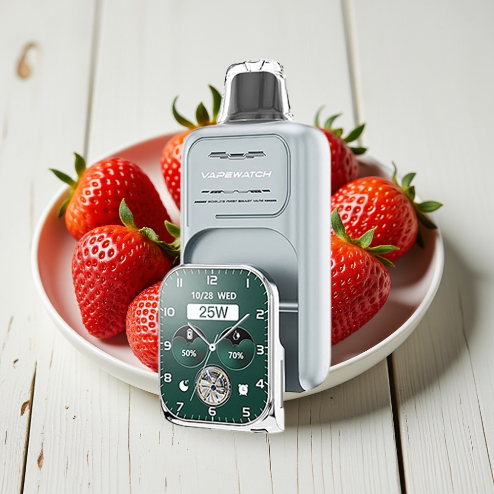 JNR VapeWatch 30000 Puffs Braškinių Ledų Vienkartinis Veipas, 1000mAh, 19mL, 5% nikotino