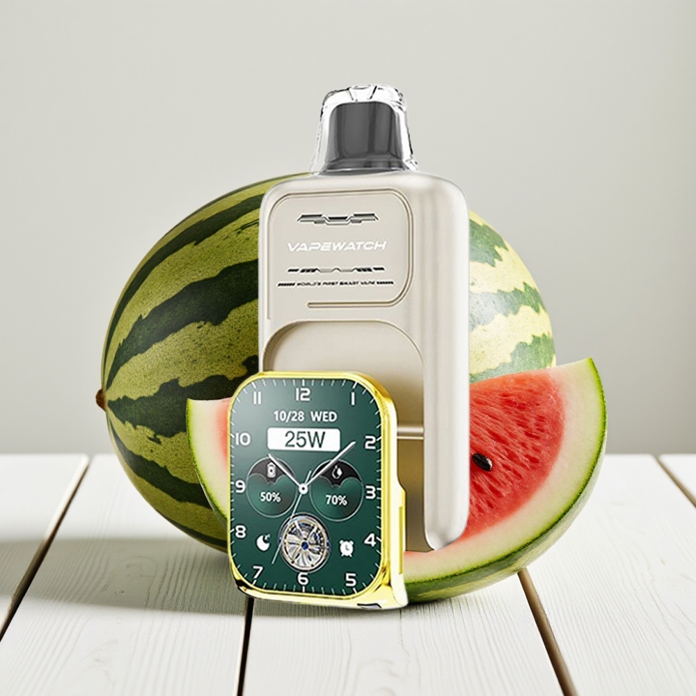 JNR VapeWatch 30000 Puffs Vienkartinis Veipas Arbūzas su Mėtų Aromatu, 19mL, 5% Nikotino, Type-C
