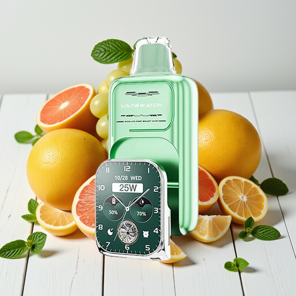 JNR VapeWatch 30000 Puffs Vienkartinis Veipas Majų Mėta, 1000mAh, 19mL, 5% nikotino