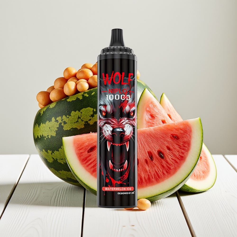 JNR Wolf Niplo 10000 Puffs Vienkartinis Veipas Arbūzas su Ledu, 20ml, 5% Nikotino, Type-C