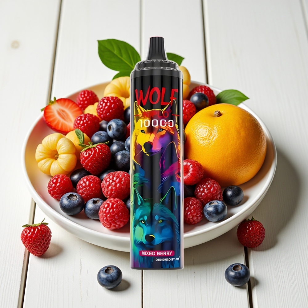 JNR Wolf Niplo 10000 Puffs Vienkartinis Veipas – Mišrios Uogos, 20ml, 5% Nikotino, Type-C