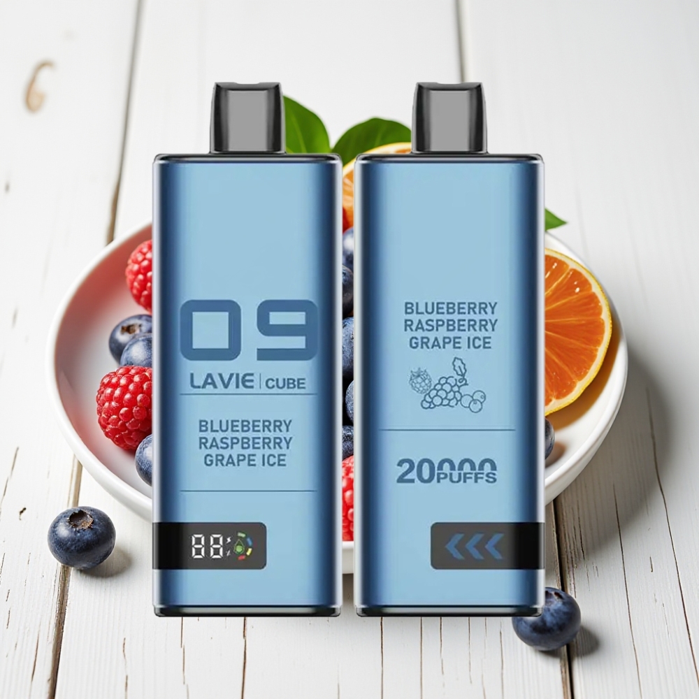 Lavie Cube 20000 Puffs Vienkartinis Veipas Mėlynųjų Serbentų ir Aviečių Ledas, 28ML, 600mAh