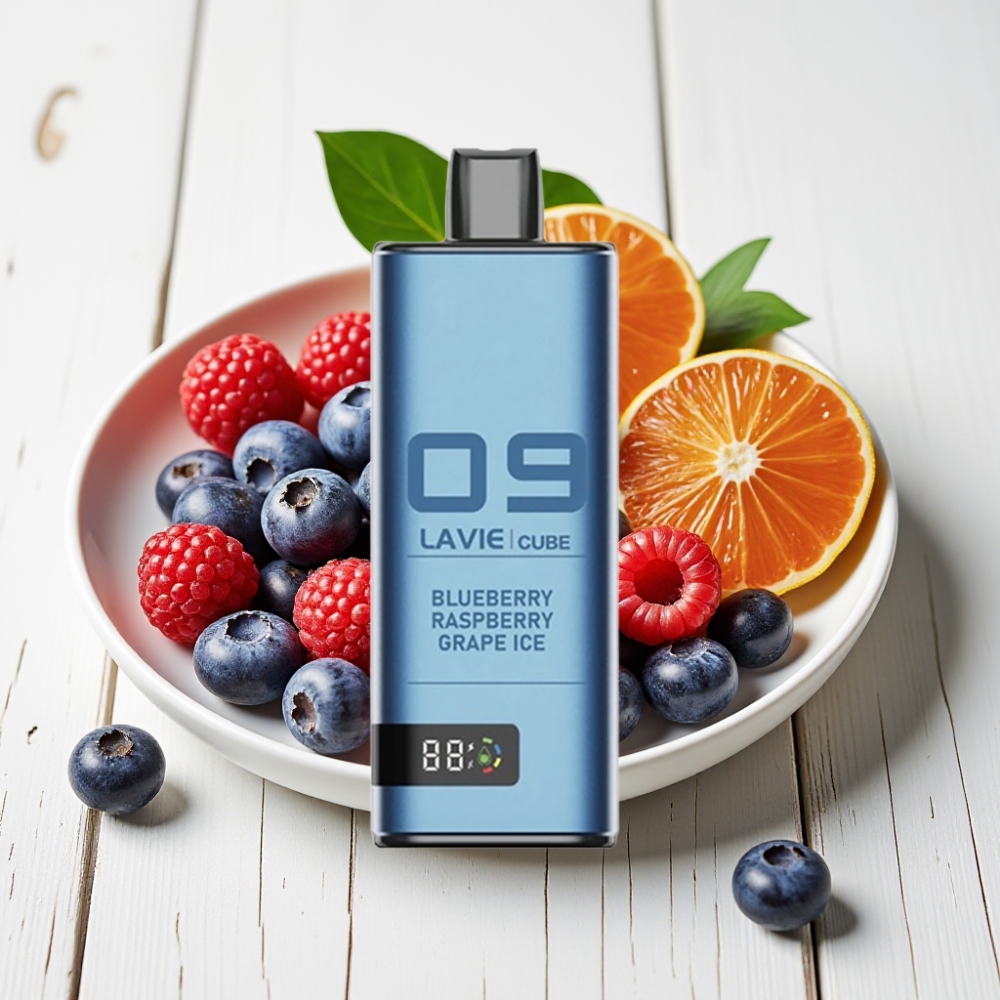 Lavie Cube 20000 Puffs Vienkartinis Veipas Mėlynųjų Serbentų ir Aviečių Ledas, 28ML, 600mAh