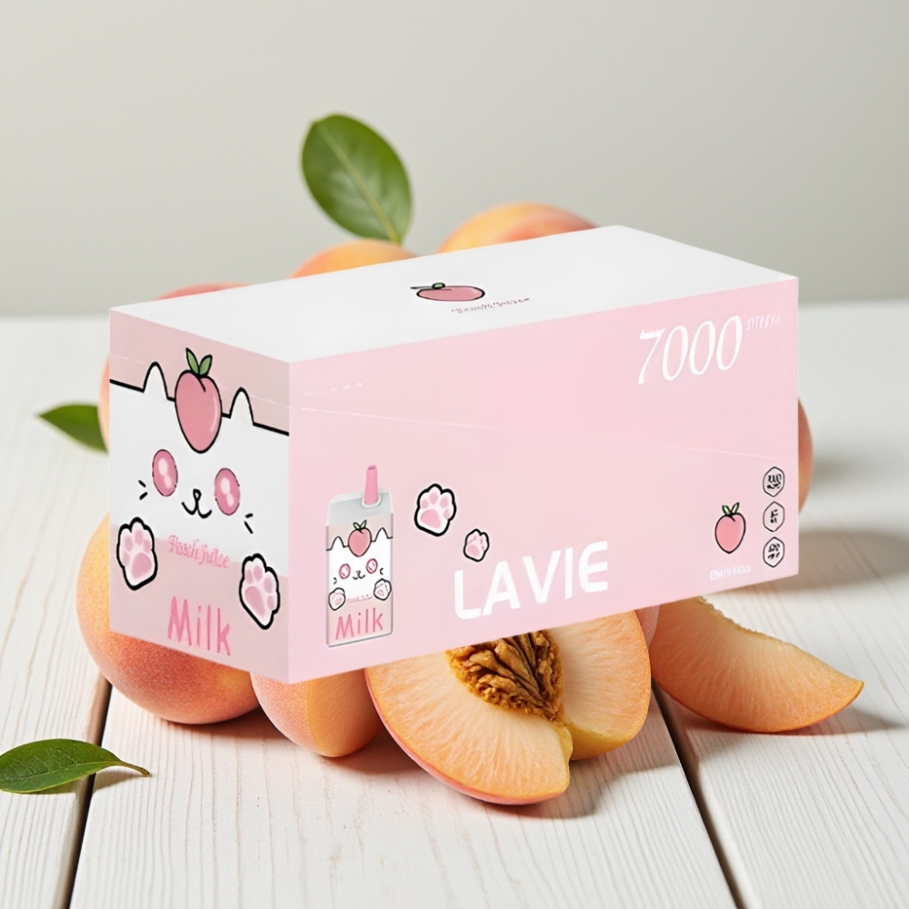 LAVIE Milk 7000 Puffs, 16ML, 5% Nikotino, Persikų Sultys