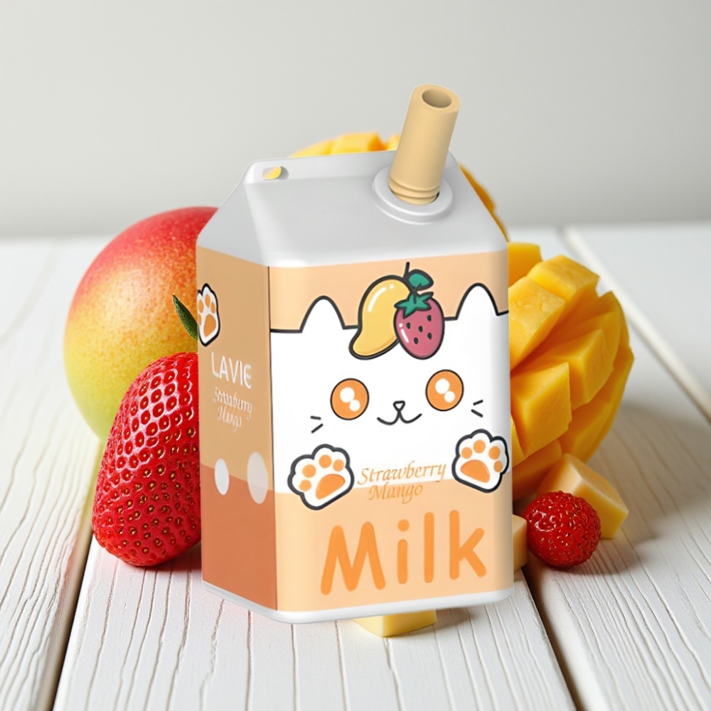 LAVIE Milk 7000 Puffs – Braškių Mango, 16ML, 600mAh, Type C