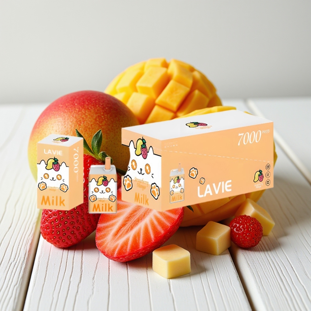 LAVIE Milk 7000 Puffs – Braškių Mango, 16ML, 600mAh, Type C