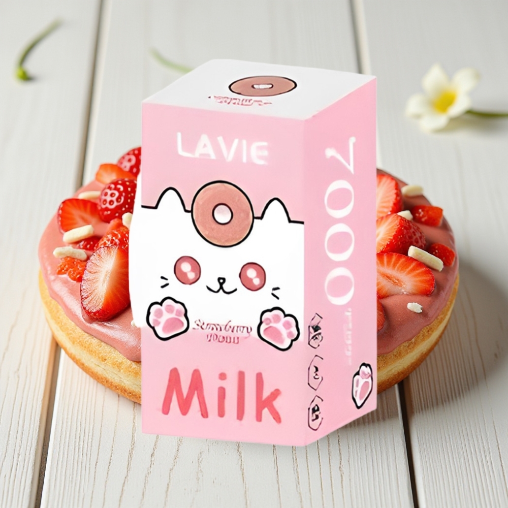 LAVIE Milk 7000 Puffs – Braškių Spurgos, 16ML, 600mAh, Type C