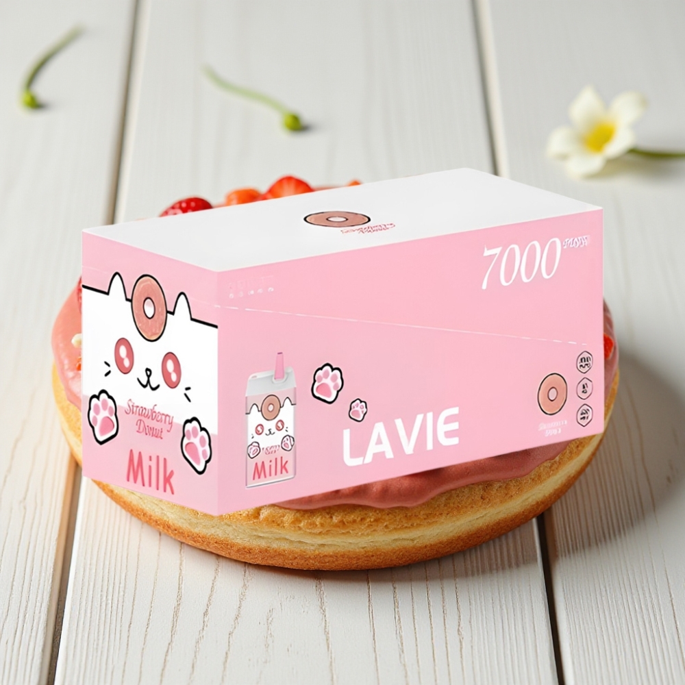 LAVIE Milk 7000 Puffs – Braškių Spurgos, 16ML, 600mAh, Type C