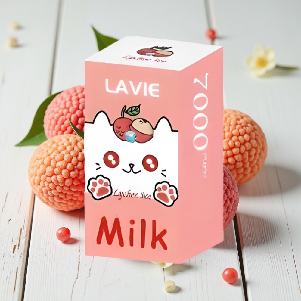 LAVIE Milk 7000 Puffs Vienkartinis Veipas - Lyčių Ledas, 16ML, 600mAh, 7000 Puff