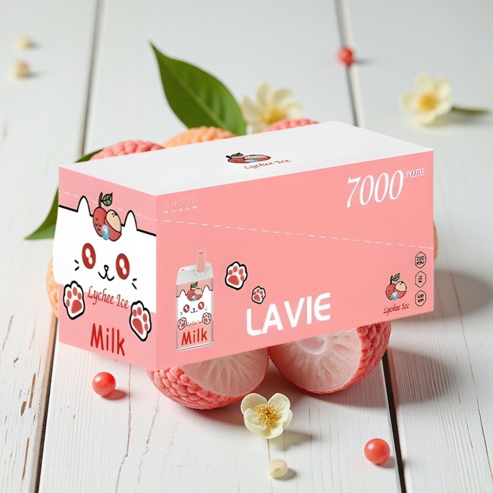 LAVIE Milk 7000 Puffs Vienkartinis Veipas - Lyčių Ledas, 16ML, 600mAh, 7000 Puff