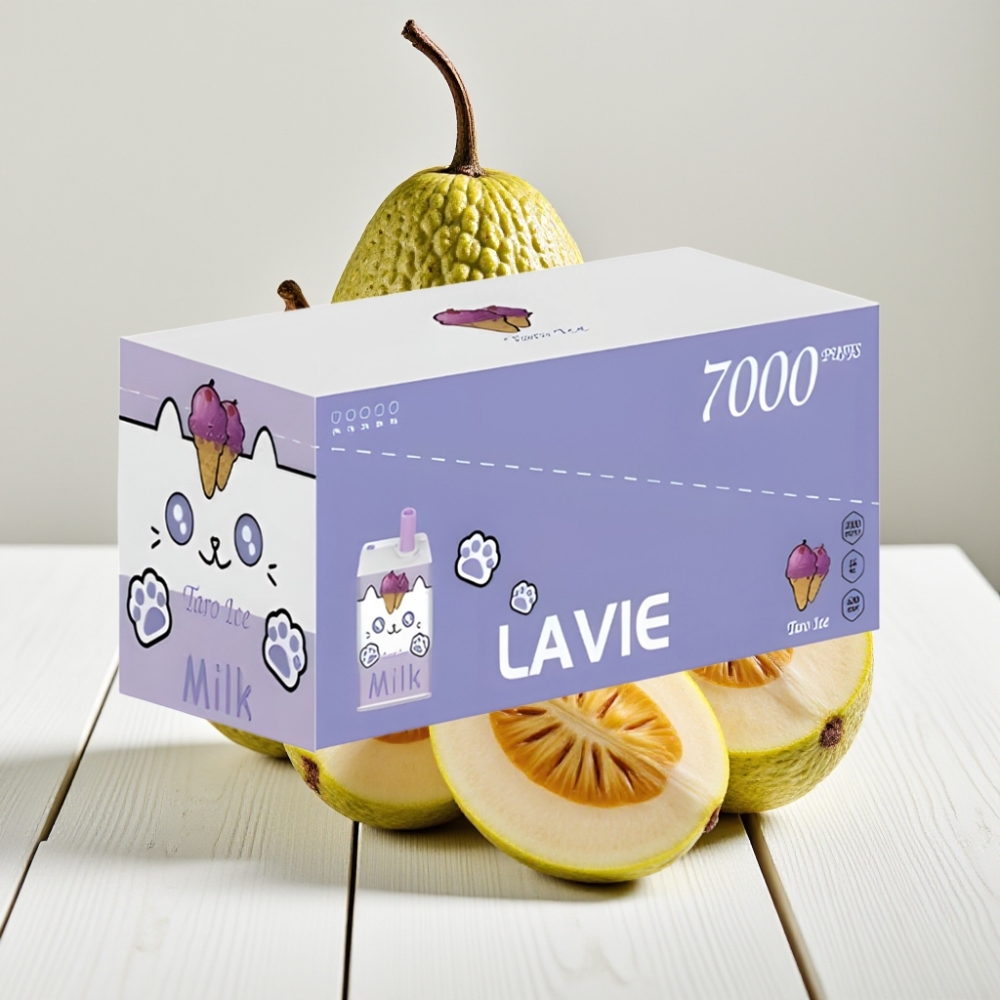 LAVIE Milk 7000 Puffs Vienkartinis Veipas - Taro Ledas, 16ML, 600mAh, Type C