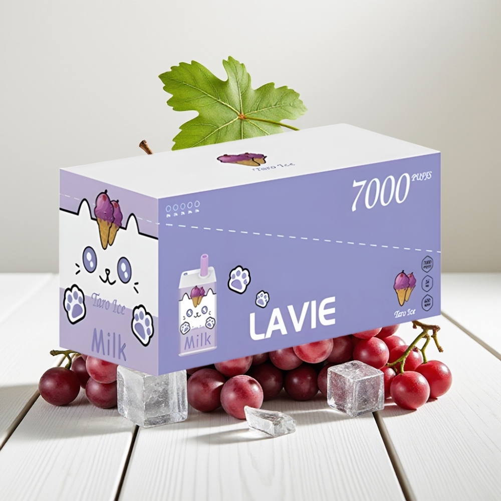 LAVIE Milk 7000 Puffs - Vynuogių Ledas, 16ML, 600mAh, Type C