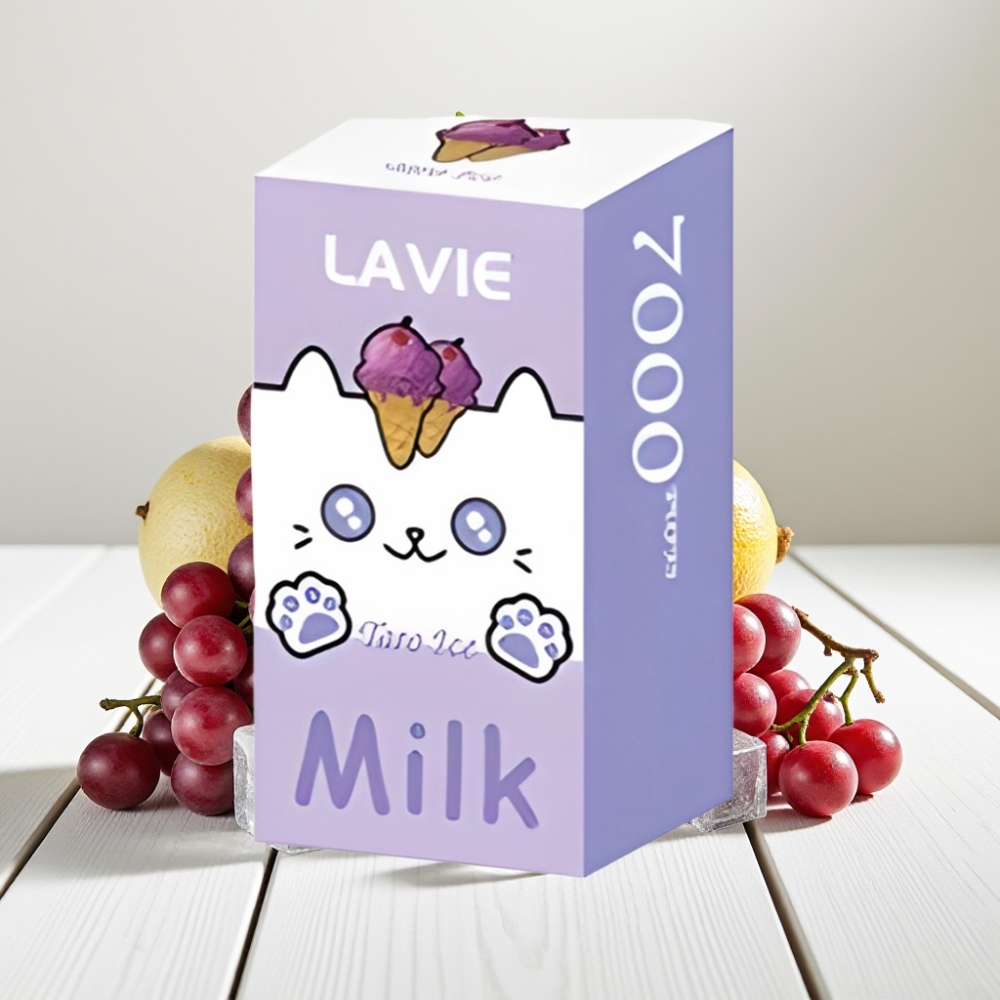 LAVIE Milk 7000 Puffs - Vynuogių Ledas, 16ML, 600mAh, Type C