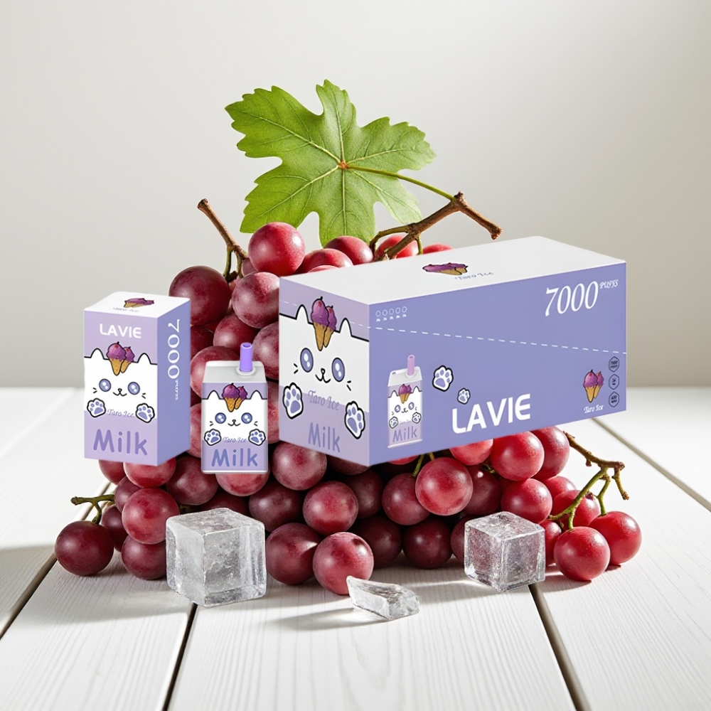 LAVIE Milk 7000 Puffs - Vynuogių Ledas, 16ML, 600mAh, Type C