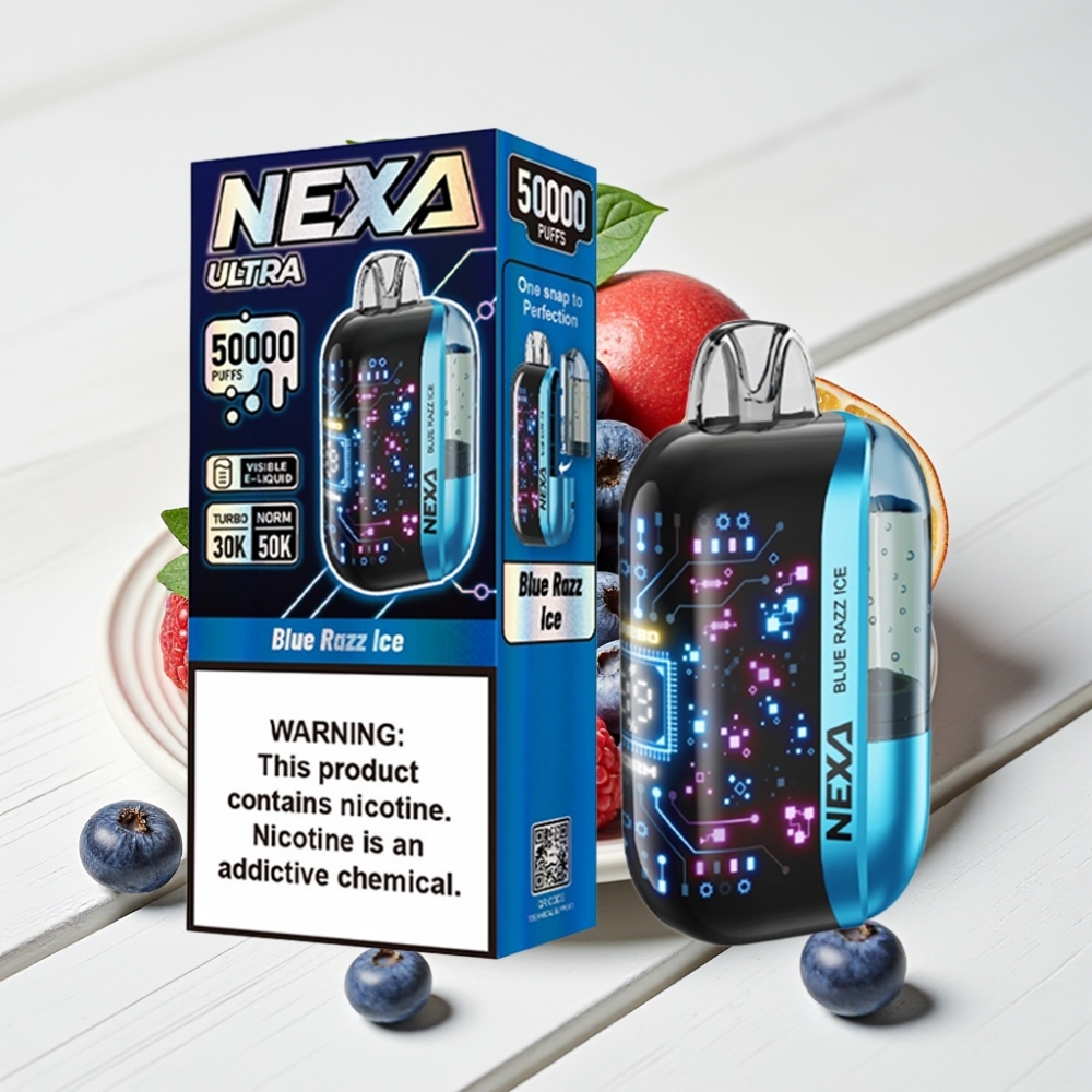 NEXA Ultra 50K Vienkartinė Vapė Mėlynųjų Serbentų Ledas, 20ml, 5% Nikotino, 800mAh