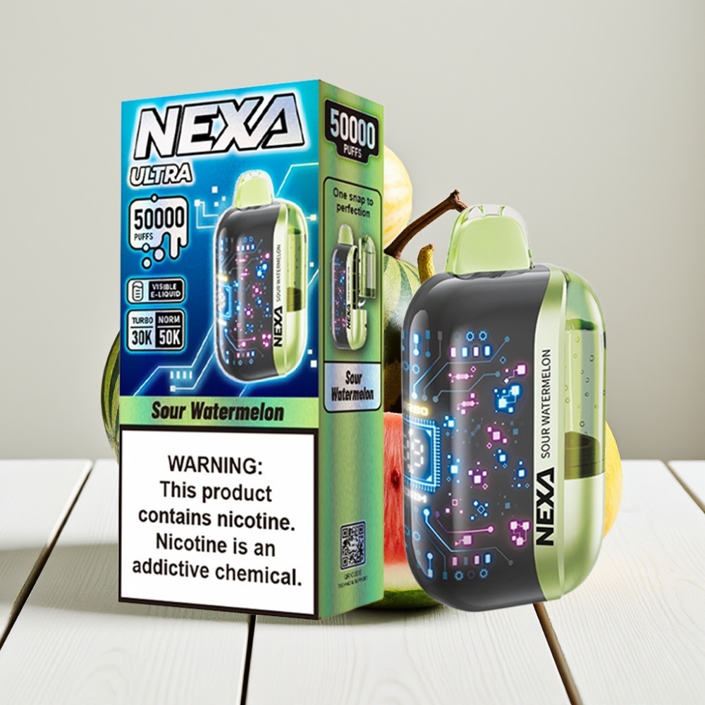 NEXA Ultra 50K Vienkartinė Vapė su Rūgščiu Arbūzu, 20ml, 800mAh, 5% Nikotino