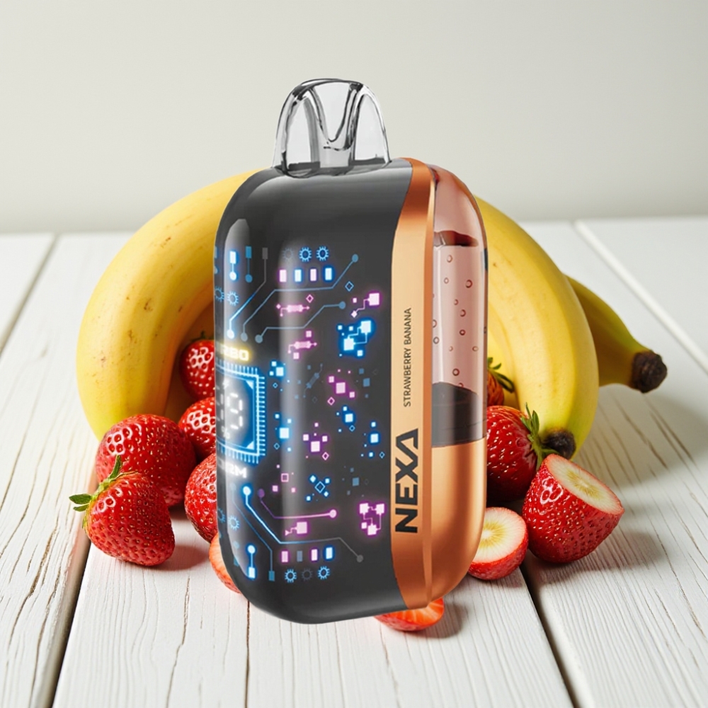 NEXA Ultra 50K Vienkartinis Vapas Braškės-Bananai | 20ml, 800mAh, 5% Nikotino