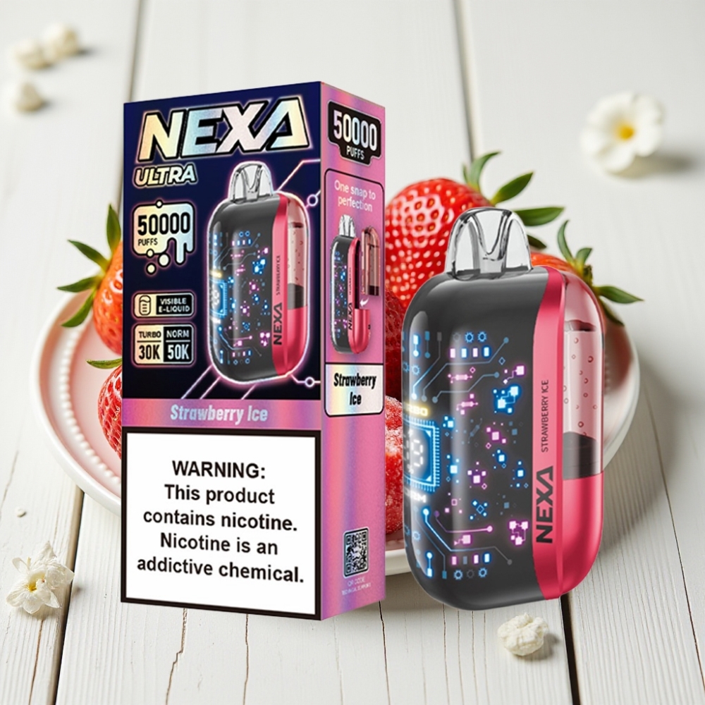 NEXA Ultra 50K Vienkartinis Vapas Braškės Ledas | 20ml, 800mAh, 5% Nikotino