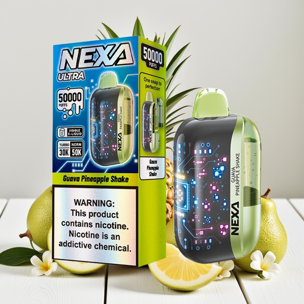 NEXA Ultra 50K Vienkartinis Vapas Guavos Ananasų Kokteilis – 20ml, 800mAh, 5% Nikotino