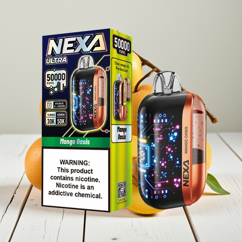 NEXA Ultra 50K Vienkartinis Vapas - Mangų Oazė, 20ml, 800mAh, 5% Nikotino
