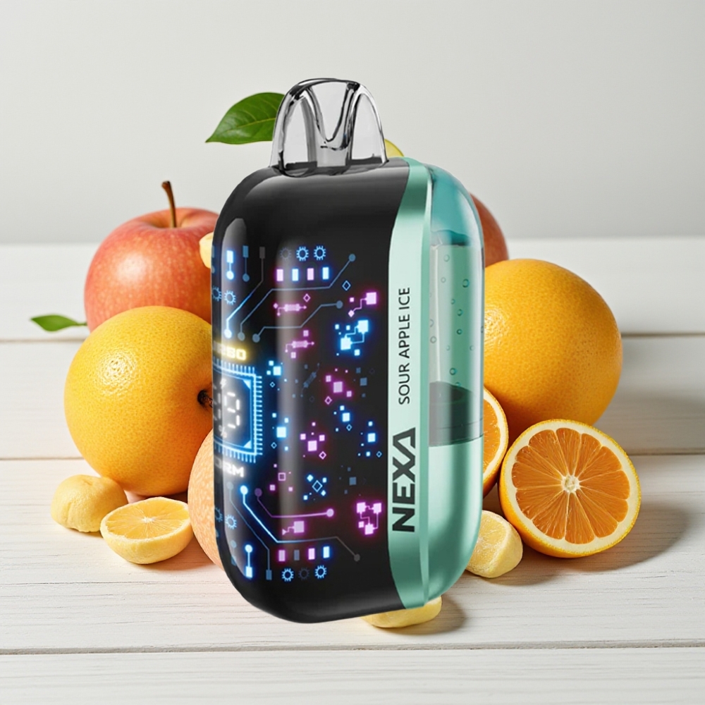 NEXA Ultra 50K Vienkartinis Vapas Rūgštus Obuolys Su Mėtų Skoniu | 20ml, 800mAh, 50000 Traukimų