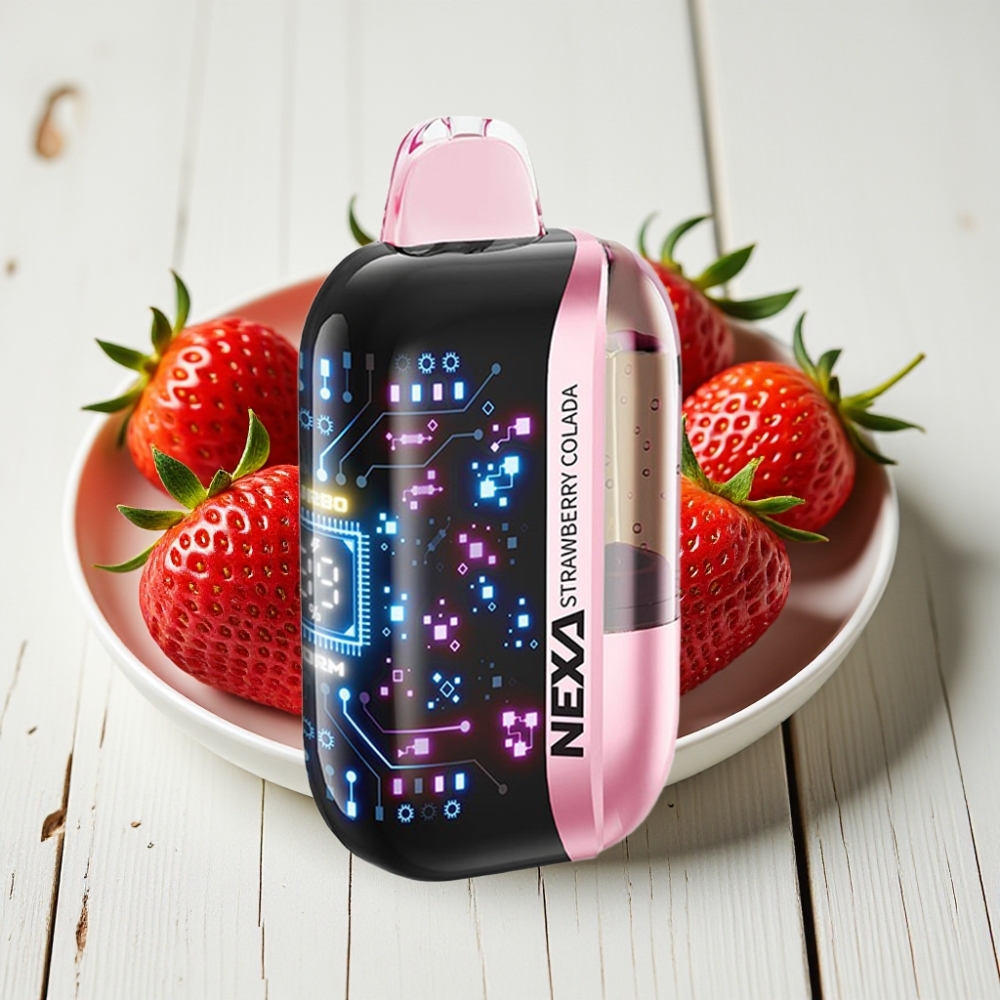 NEXA Ultra 50K Vienkartinis Veipas Braškinė Kolada | 20ml, 800mAh, 5% Nikotino, 0.9ohm