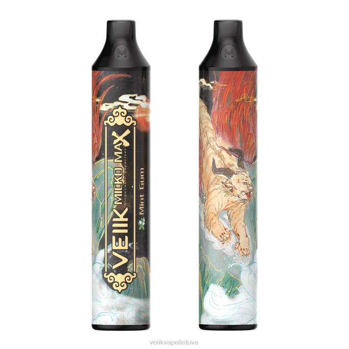 VEIIK Airo Kit Lietuva | VEIIK Micko MAX vienkartinis vape 1500 įpūtimų mėtų guma 2DNR50