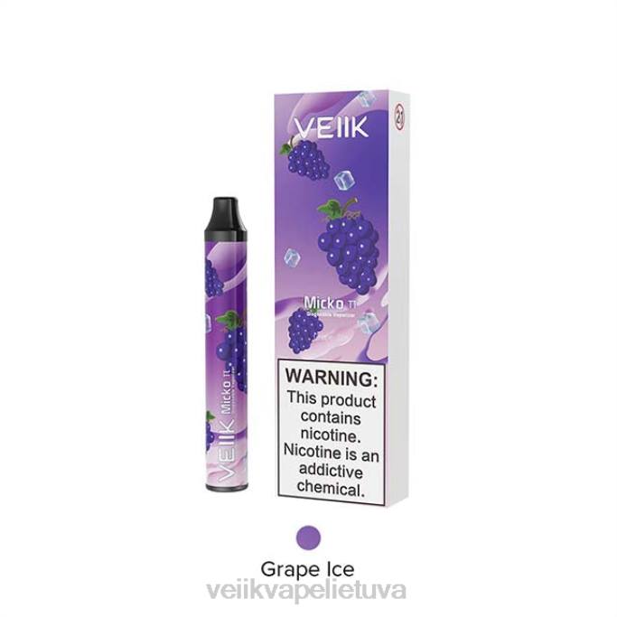 VEIIK Airo Lietuva | VEIIK Micko Pie vienkartinis vape 600 įpūtimų vynuogių ledas 2DNR18