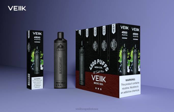 VEIIK Airo Pro Lietuva | VEIIK Micko Era 4500 vienkartinių išpurškimų 30 mg Juodieji serbentai 2DNR9