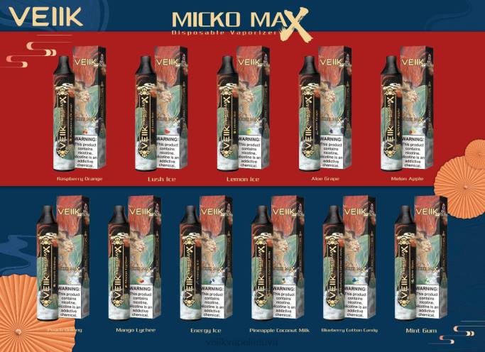VEIIK Airo Pro Lietuva | VEIIK Micko MAX vienkartinis vape 1500 įpūtimų energetinis ledas 2DNR49